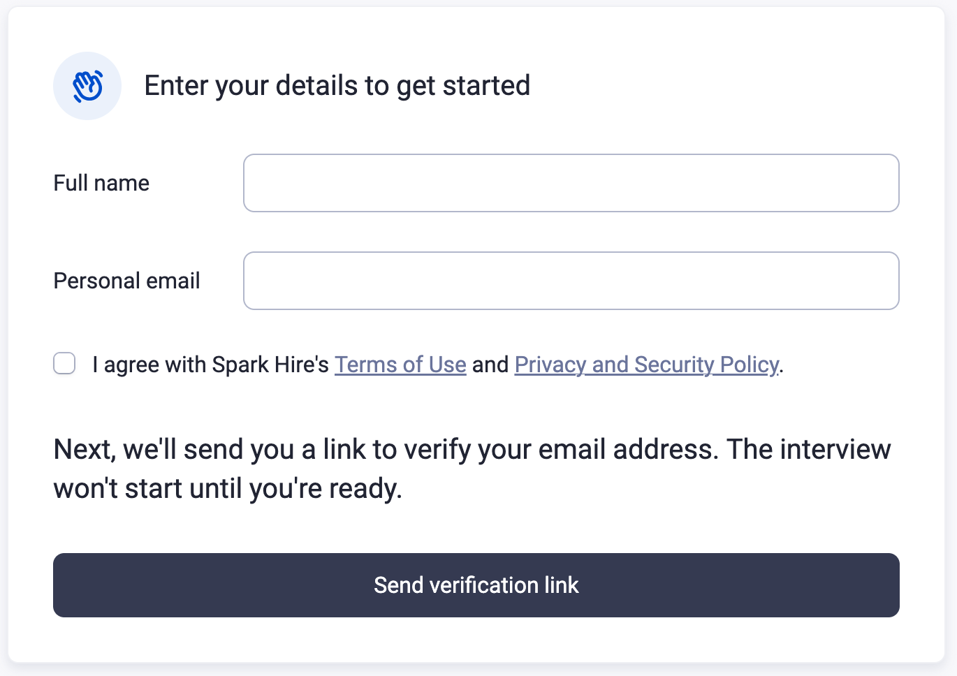 Send verification link